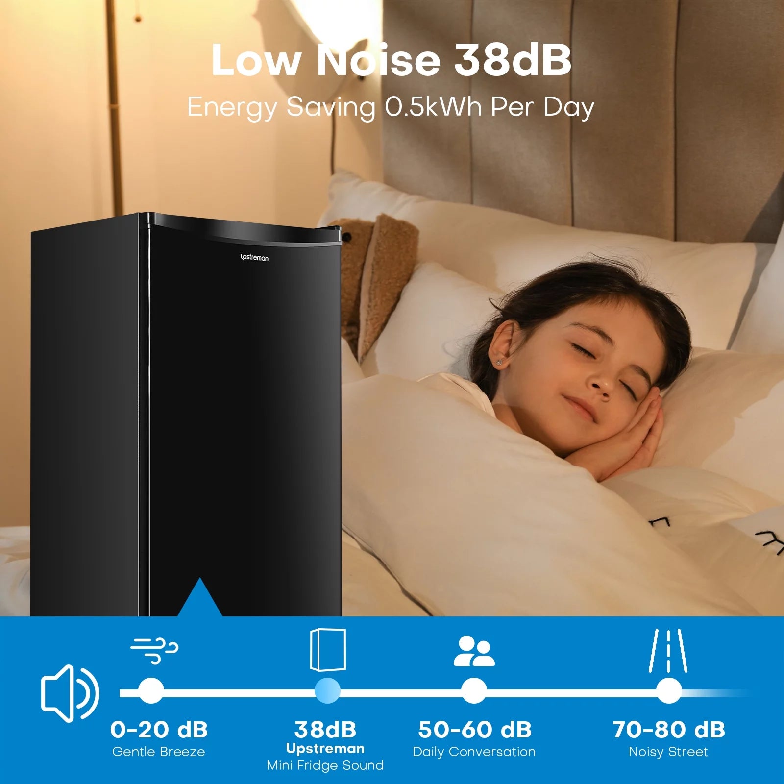 1.7 Cu.ft Mini Fridge with Freezer, Single Door Compact Refrigerator Black U29836