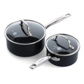 Black 3QT Hard Anodized Ceramic Nonstick Saucepan Pot with Lid U385566