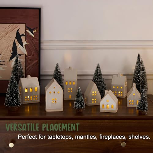23 Pcs Christmas Village Set with Remote LED Tea Lights Q3619