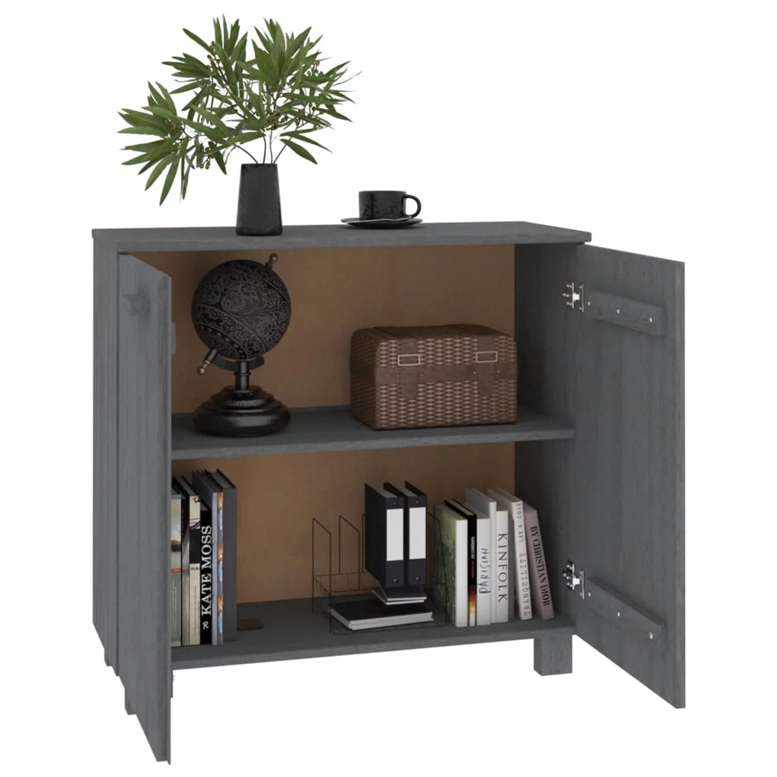 Dark Gray Solid Wood Sideboard I6168