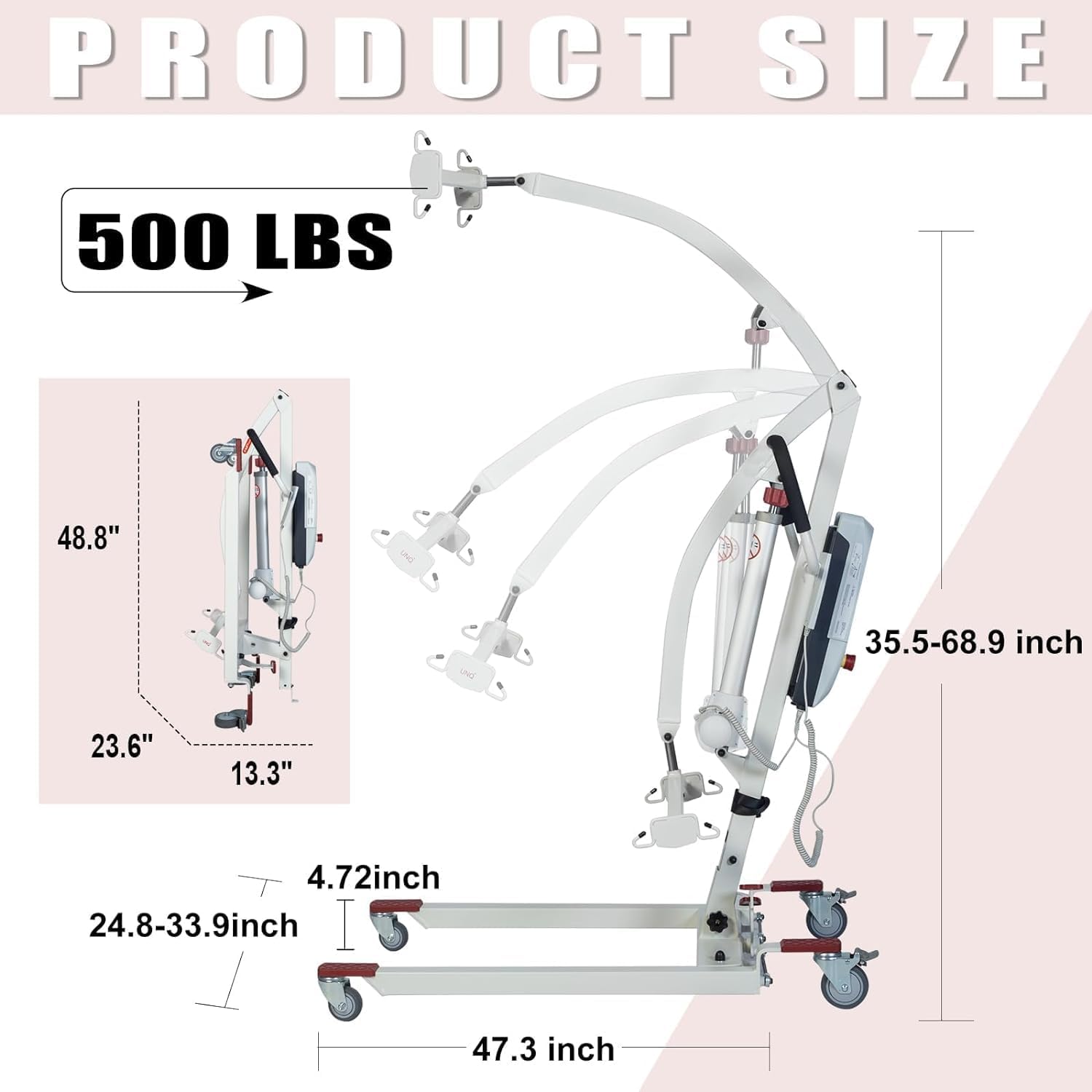 500lbs Electric Patient Transfer Lift with Sling F1199