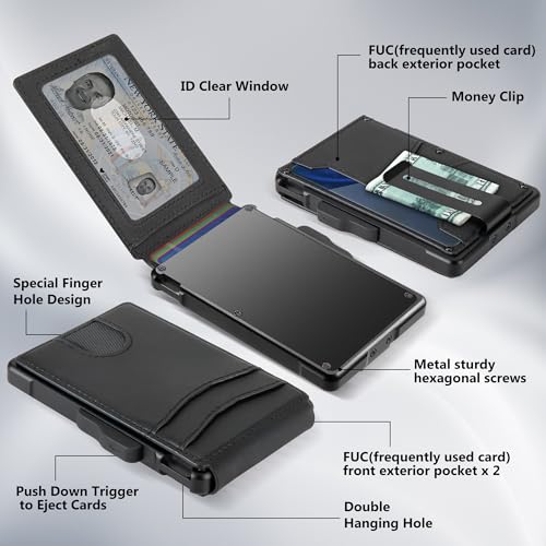 Slim Leather Bifold Wallet with Money Clip B98192