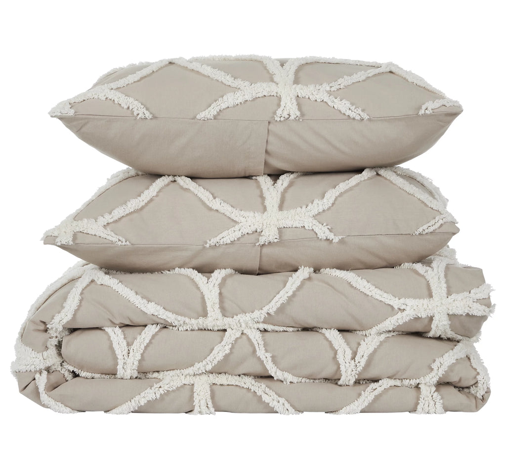 100% Cotton Tufted Chenille Comforter Set M377
