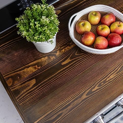 Noodle Board Stove Covers with Built-in Handles, Durable Extra Thick Pine Wood Handmade Cookware L4721