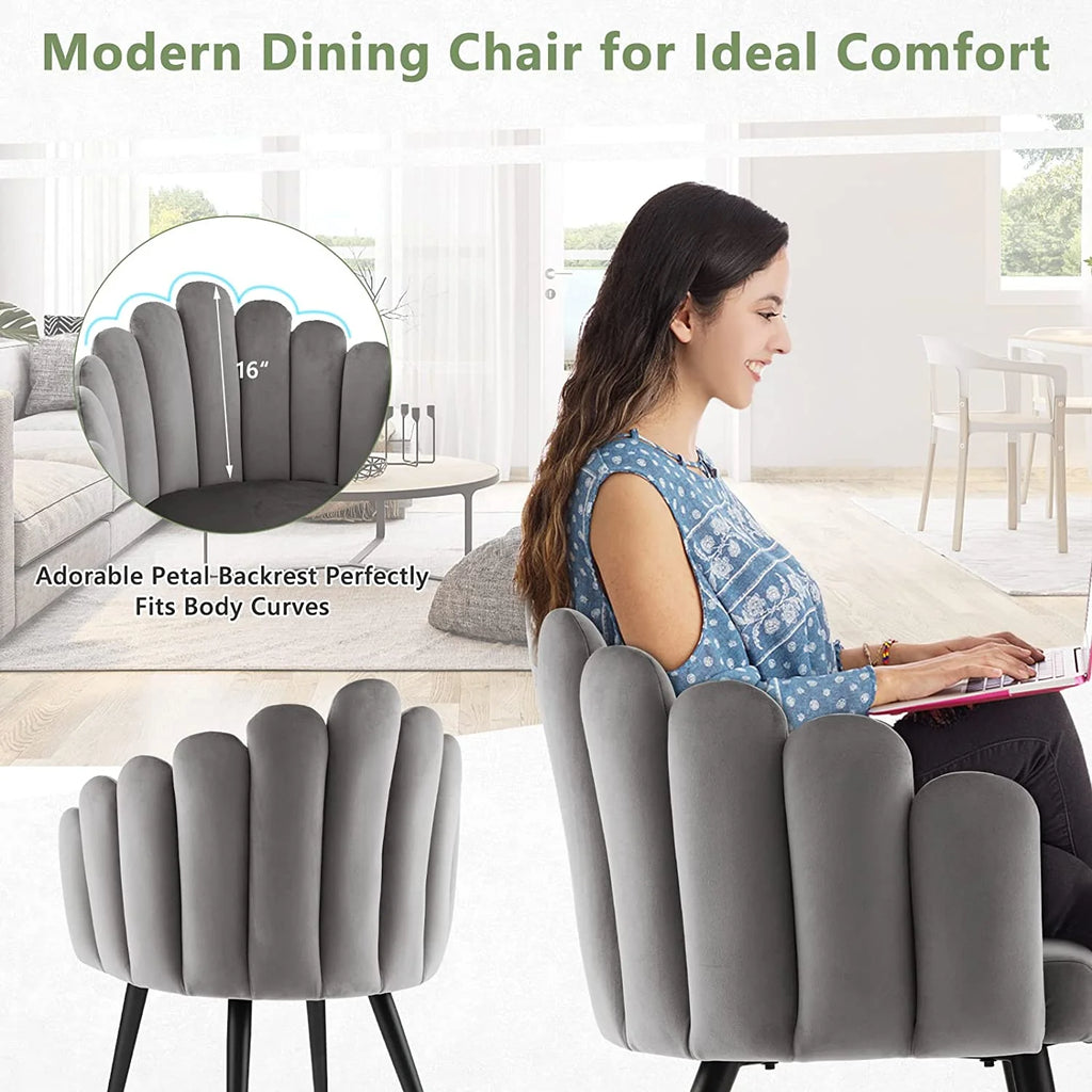 Gray Velvet Accent Dining Chair D801397