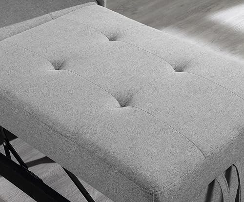 Grey 3 L-Shaped Convertible Sofa Bed W865381