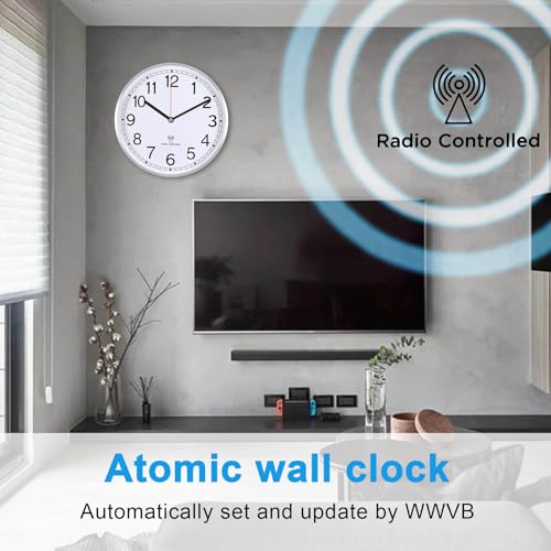 14 Inch Radio Controlled Aluminum Frame Wall Clock V43288