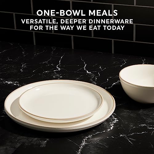 16-Pc Stoneware Dinnerware Set, Navy V719