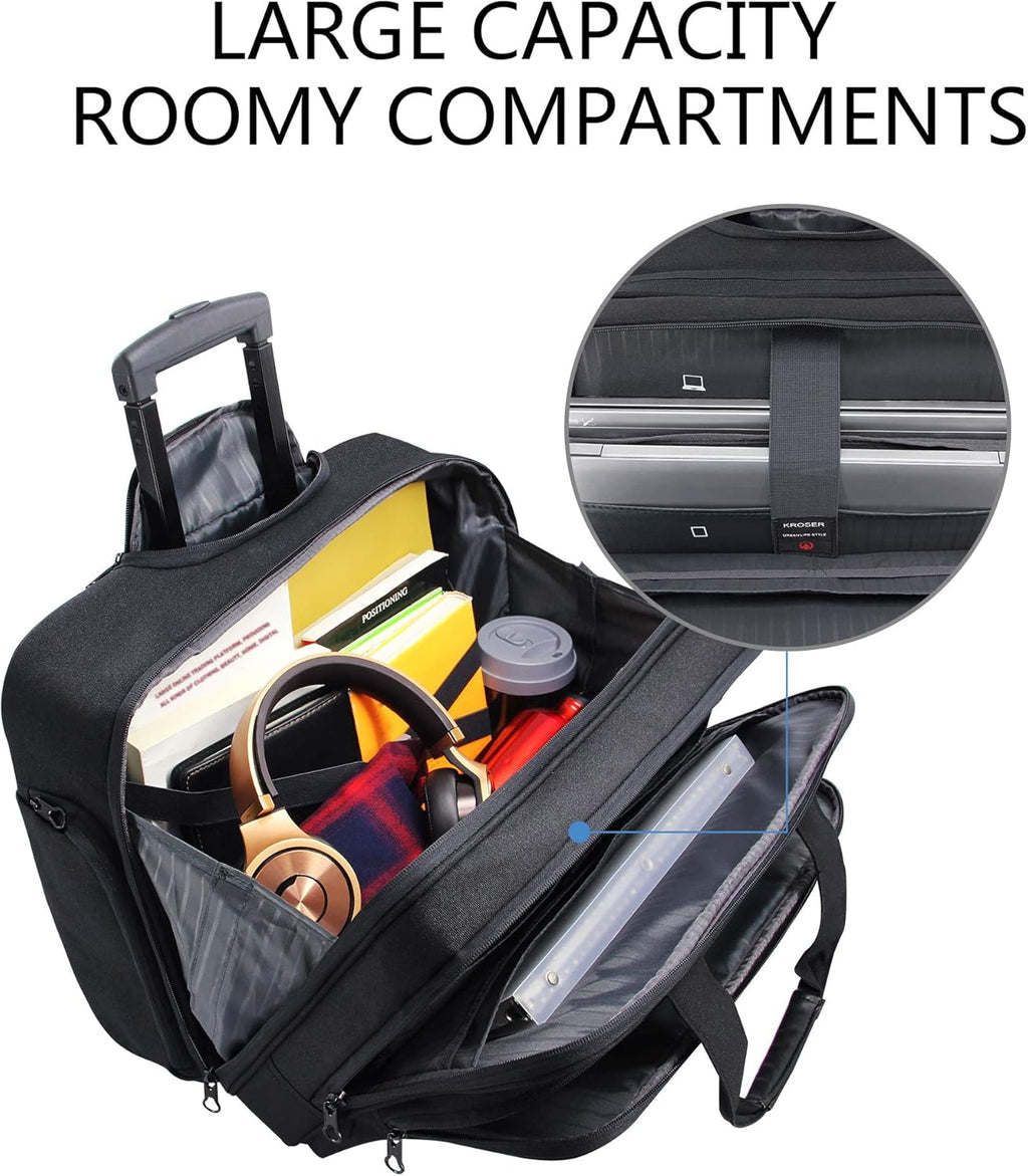 Black Rolling Laptop Bag Wheeled Briefcase M232284