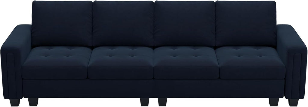 Blue Velvet Modular 4 Seat Sofa Couch Sectional C719332