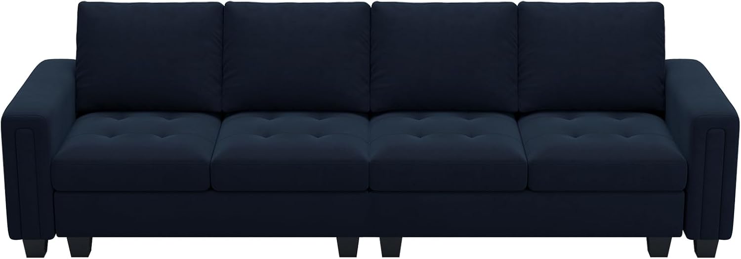 Blue Velvet Modular 4 Seat Sofa Couch Sectional C719332