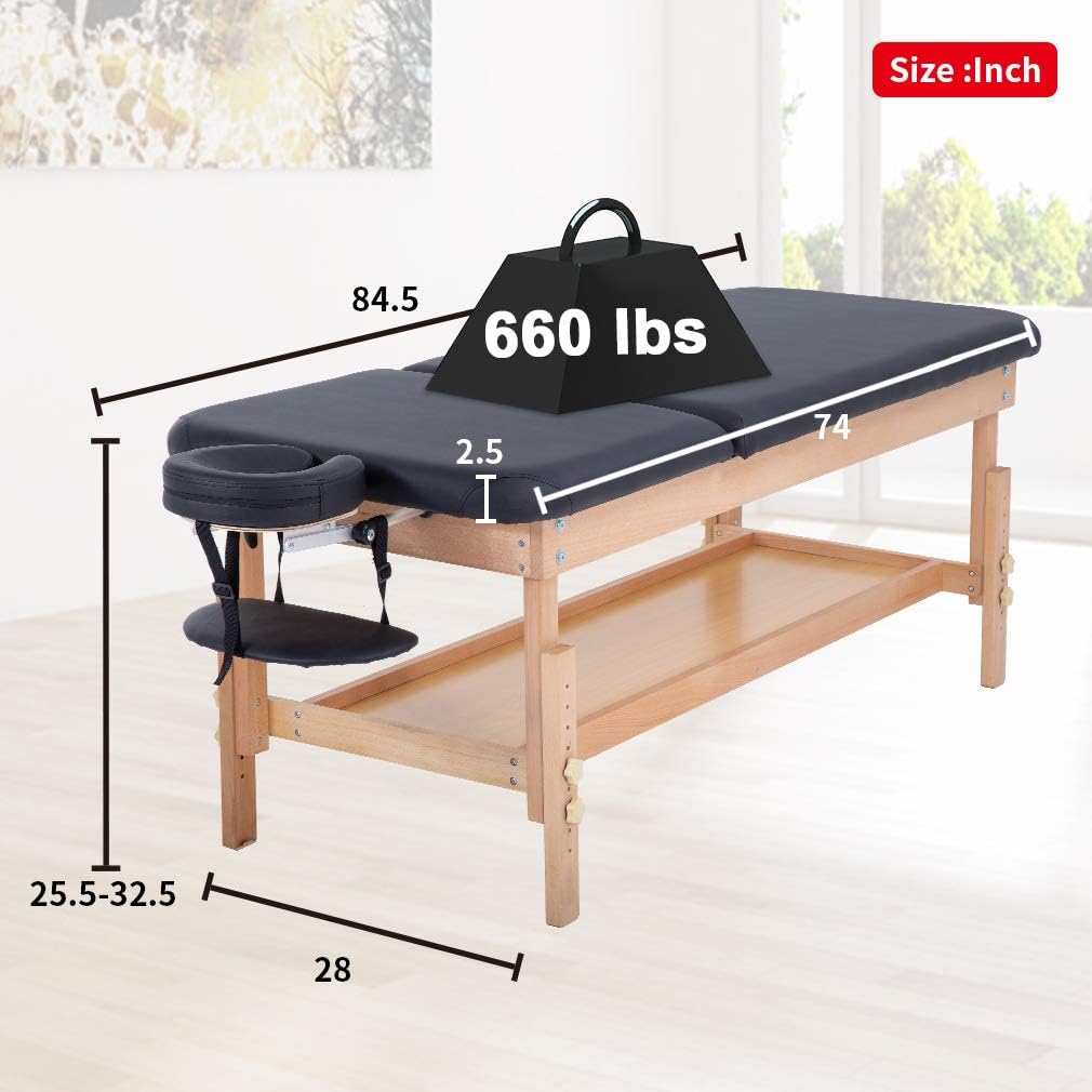74"L 28"W Height Adjustable Heavy Duty Massage Table I45080