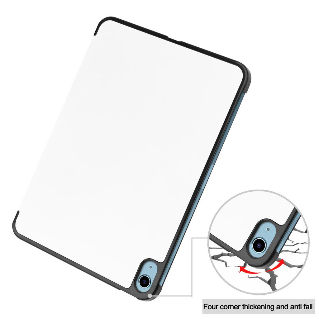 White Rugged PC Case with Tri-Fold Kickstand for iPad 10.9" 2022 B750