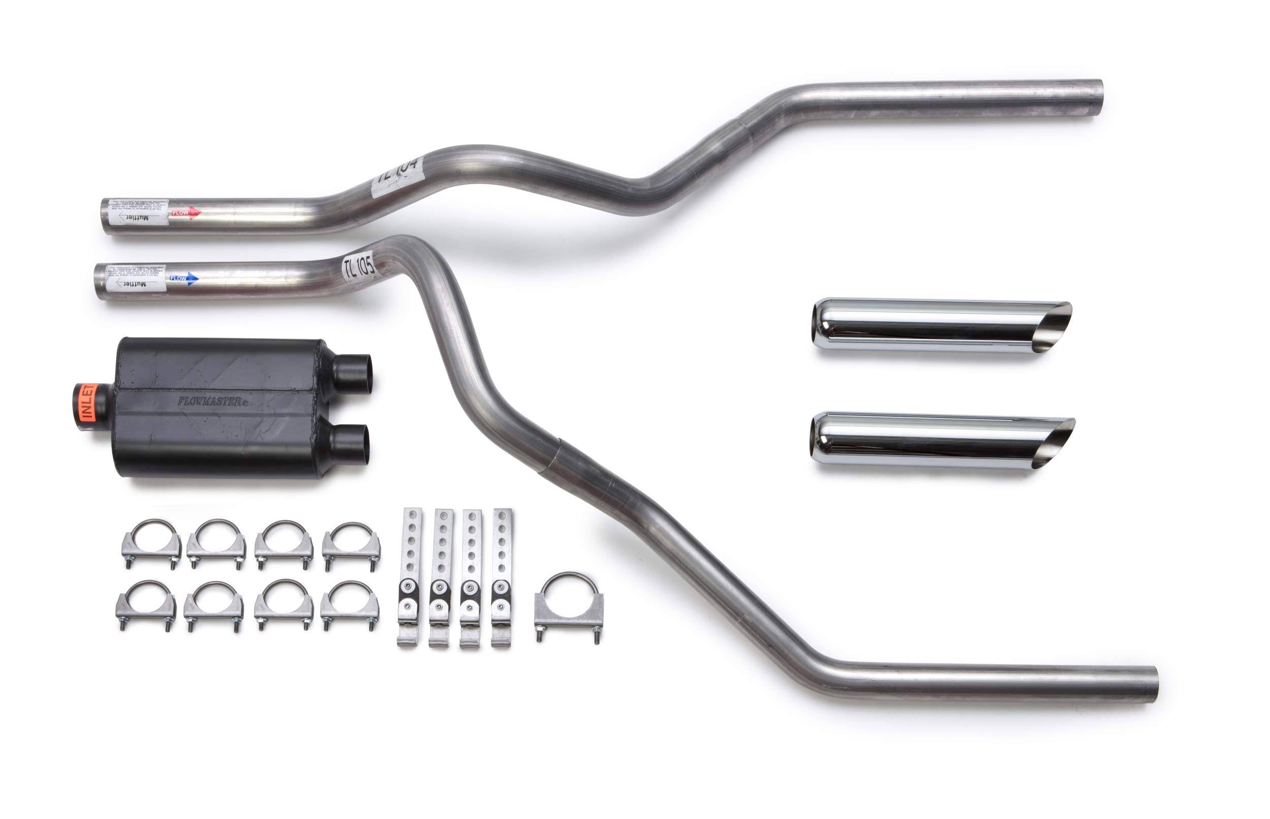 Mandrel-Bent Aluminized Dual Truck Exhaust Kit with Chrome Tips B607093