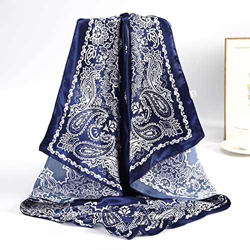 35” Satin Large Square Head Scarves - 4PCS Silk Like Neck Scarf Hair Sleeping Wraps T459