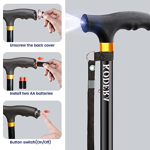 Folding Walking Cane with LED Light U402