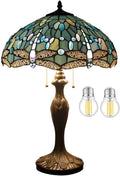 Stained Glass Table Lamp 24" Tall Sea Blue B51026