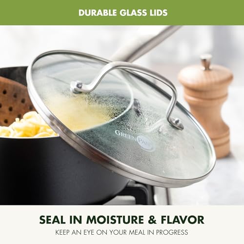 Black 3QT Hard Anodized Ceramic Nonstick Saucepan Pot with Lid U385566