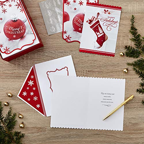 40 Cards with Envelopes and Gold Seals Christmas Boxed Card Assortment S61638