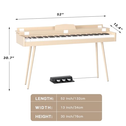 88-Key Weighted Digital Piano with 3 Pedal and Bench, Black C8514