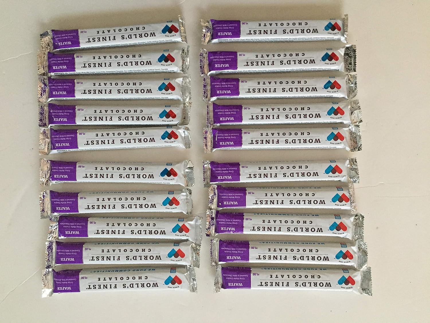 20 Bars Milk Chocolate Wafers D248680