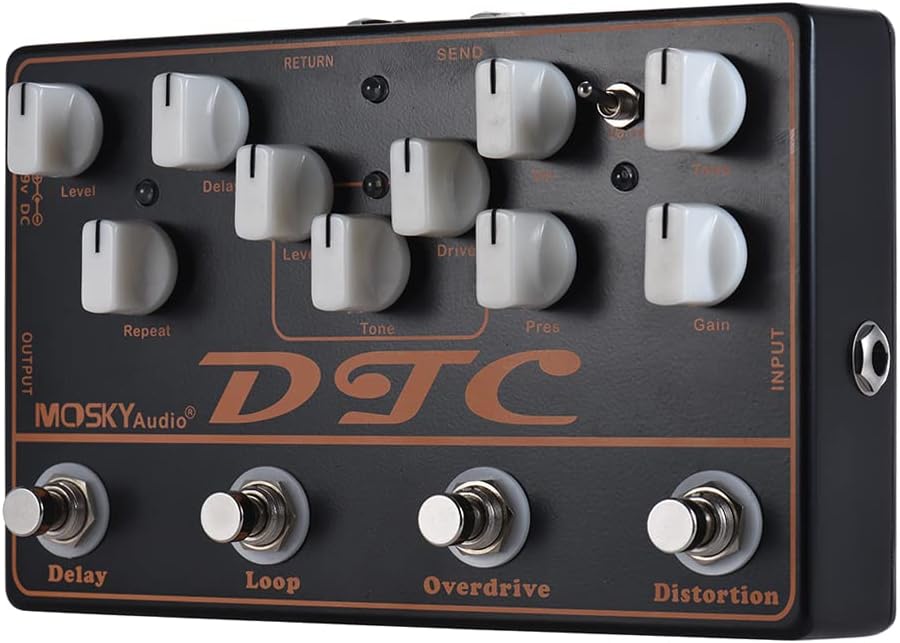 4-in-1 Electric Guitar Effects Pedal Distortion Overdrive Loop Delay A36767
