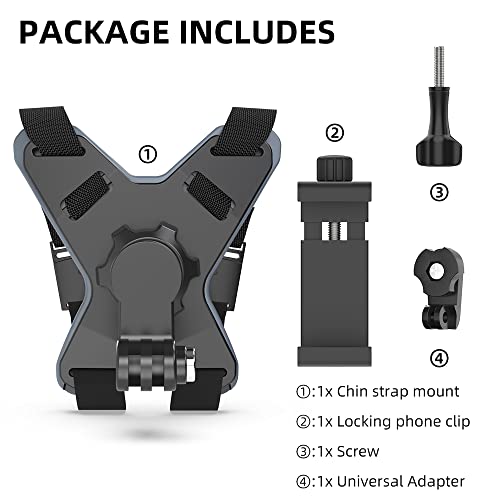 Motorcycle Helmet Chin Strap Mount with Phone Clip A4699