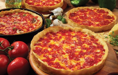 Four Deep Dish Pizzas Y952