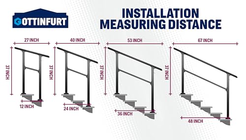 3-Step Stair Handrail with Hook and Installation Kit S837
