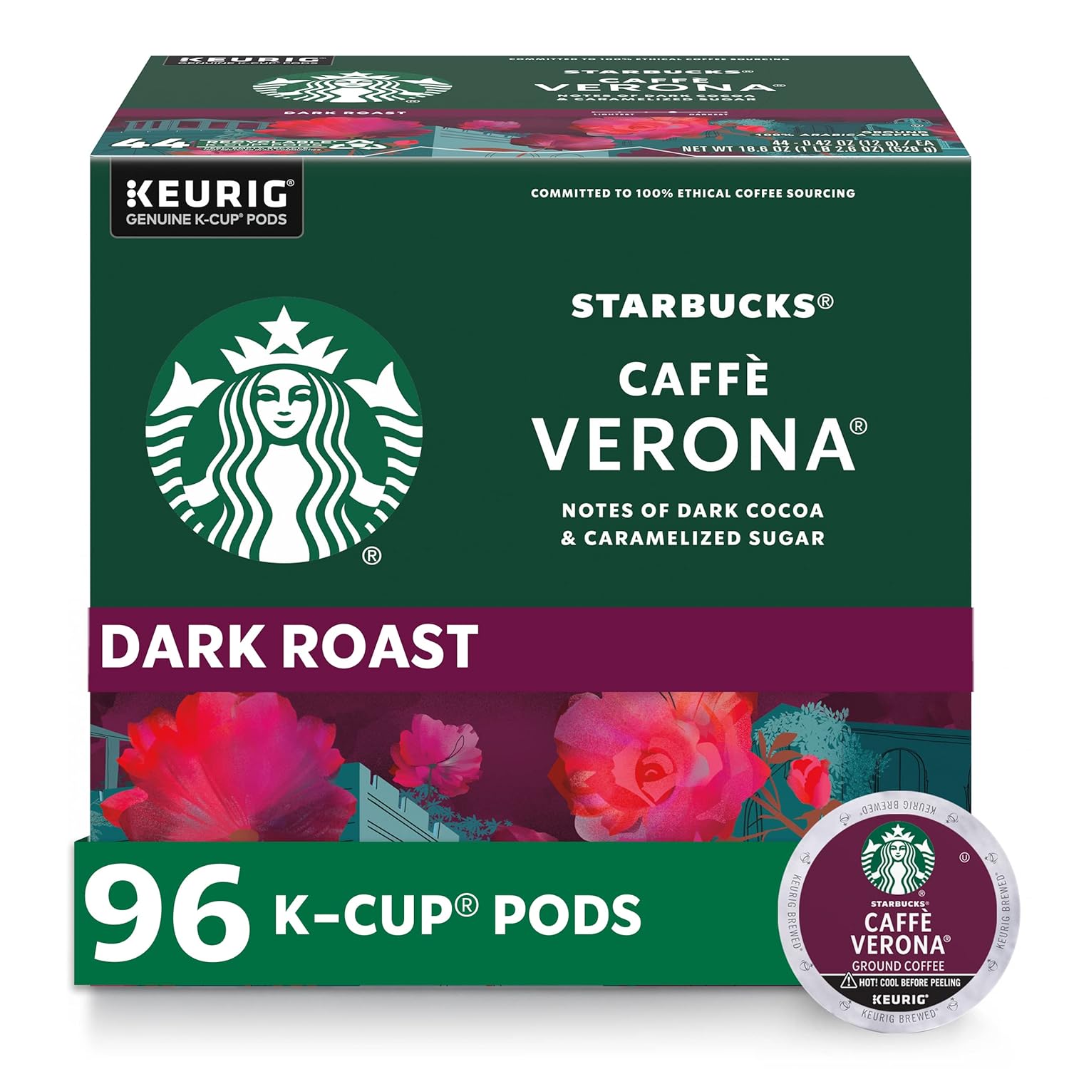 Dark Roast Coffee Pods, 100% Arabica, 96 pods C29053