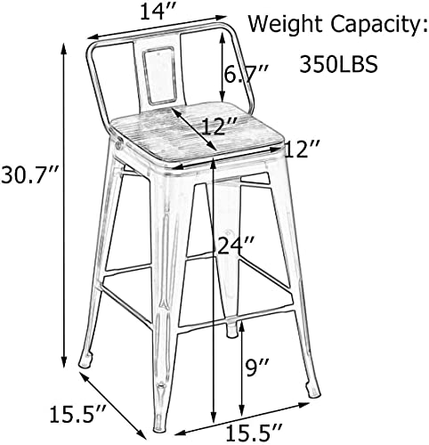 30 Inch Set of 4 Swivel Counter Height Metal Bar Stools Q2021