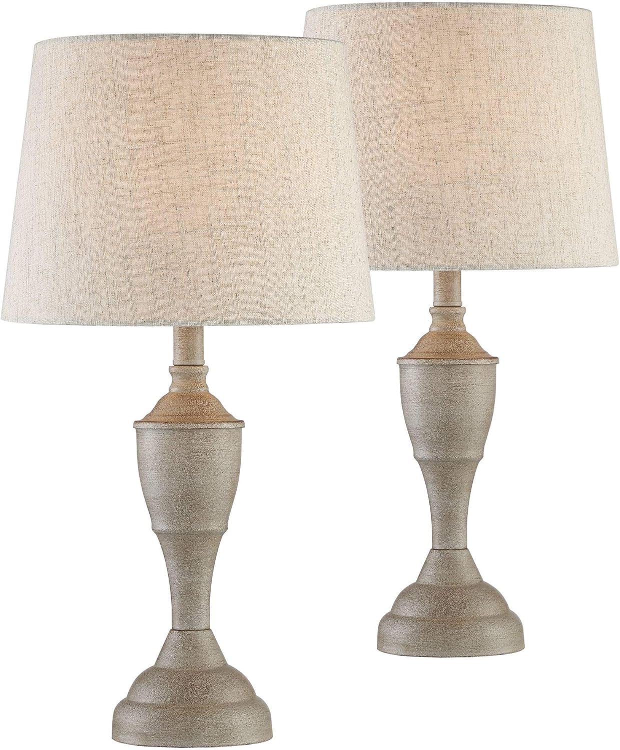 Set of 2 Beige Metal Linen Accent Table Lamps R45986