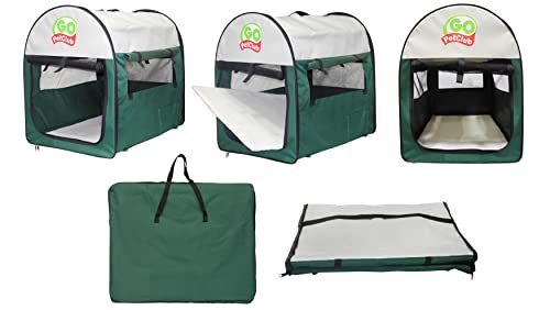 43" Soft Collapsible Dog Crate with Durable Mesh Windows, Forest Green Camo Z9850