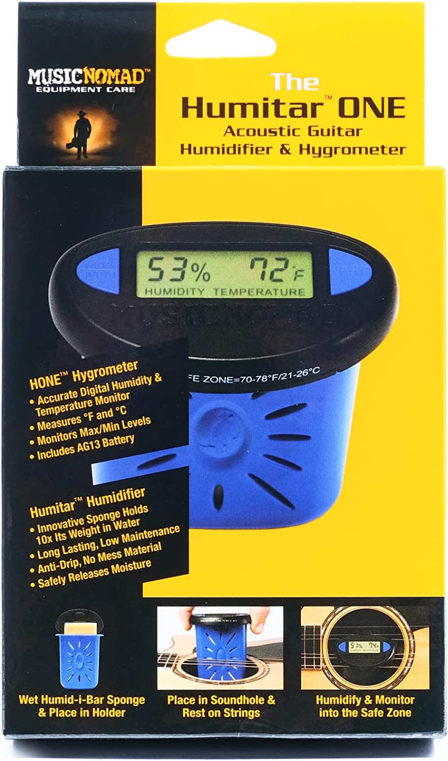 Acoustic Guitar Humidifier & Hygrometer I980753