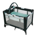 Full-Size Infant Bassinet Playard with Push Button Compact Fold U6704