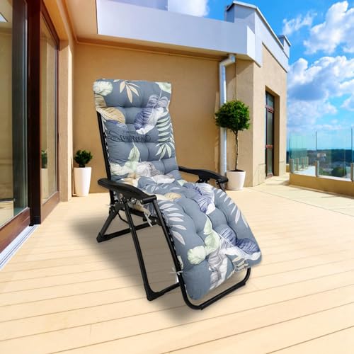 Sun Lounge Chair Cushions, 67 in Patio High Back Recliner Lounger Cushion with Ties, Thick Lounge Chaise Pads K235