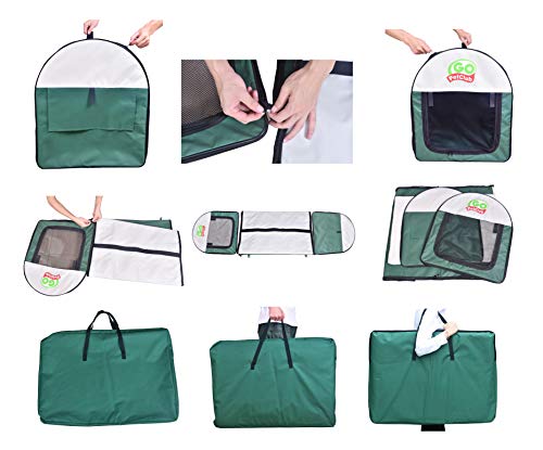 43" Soft Collapsible Dog Crate with Durable Mesh Windows, Forest Green Camo Z9850