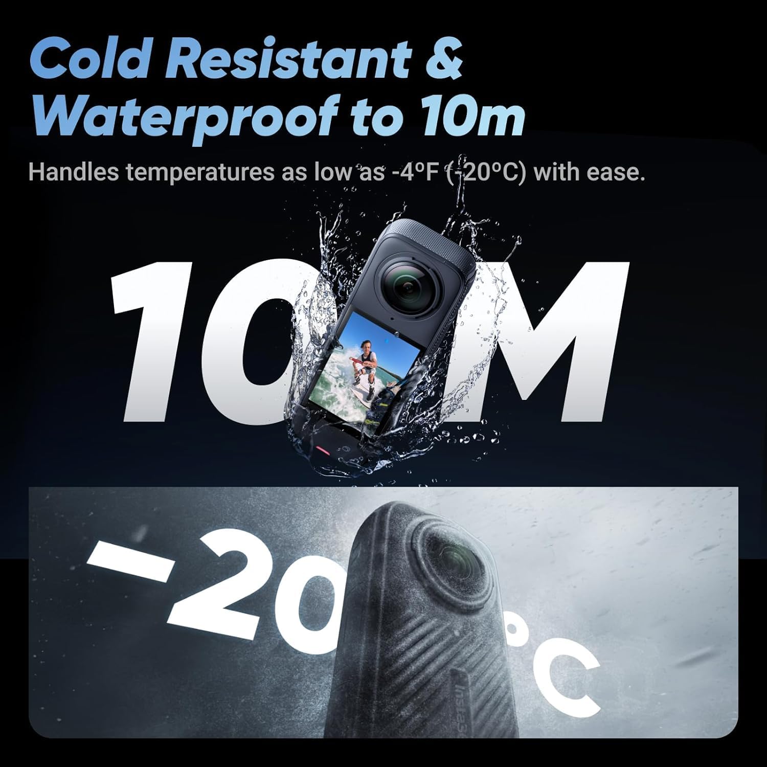 Waterproof 8K 360 Action Helmet Camera with Removable Lens Guards M357640