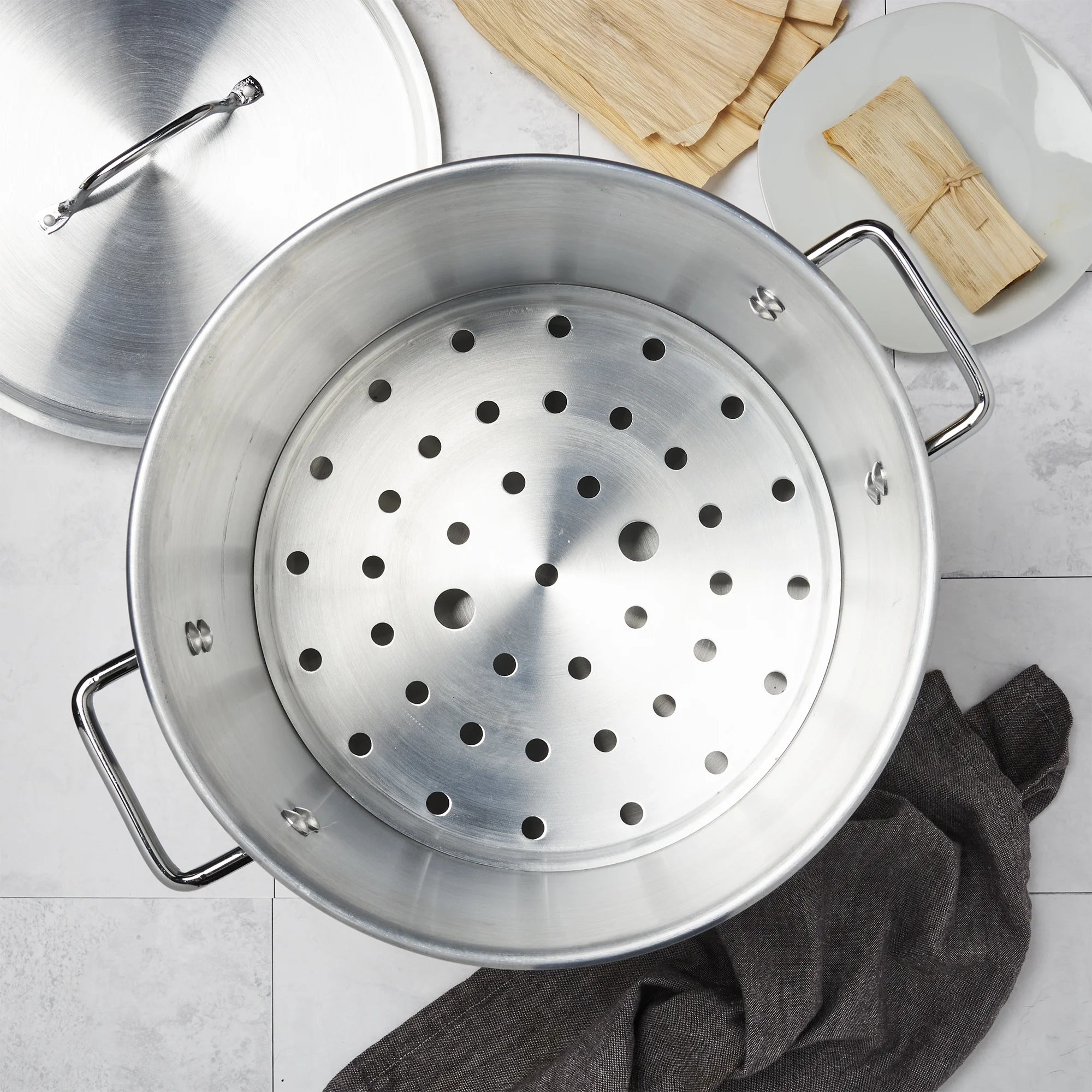 3 Piece 20Qt Aluminum Tamale Steamer Set T139498