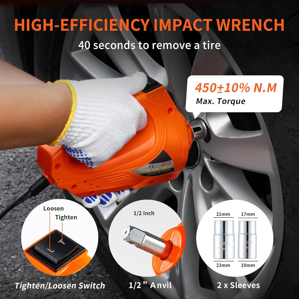 12IN1 Electric Car Jack 5 Ton Floor Jack with Impact Wrench Q357