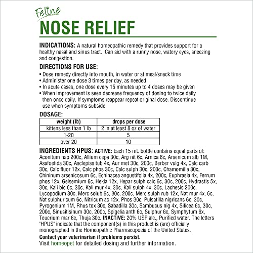 Natural Nasal and Sinus Medicine for Cats, 15 Milliliters F697