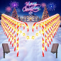 24-Pack Solar Christmas Candy Cane Lights, 144 LED O3812