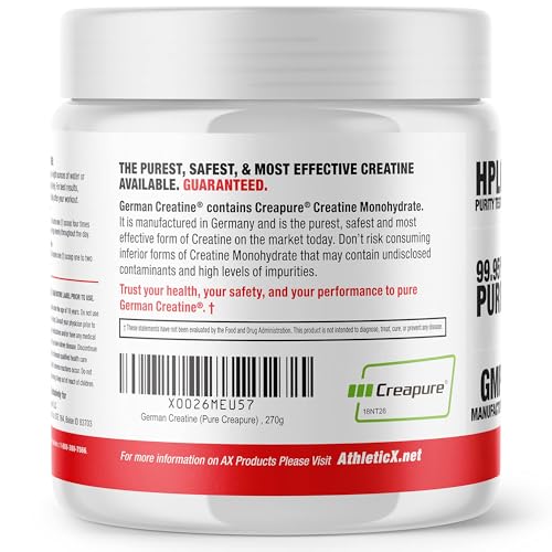 Micronized Creatine Monohydrate Powder, 99.99% Purity, 270g (54 Servings) N259914