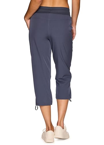 Women's Cargo Capri Pant with Pockets Lightweight Woven with Drawstring Q6634