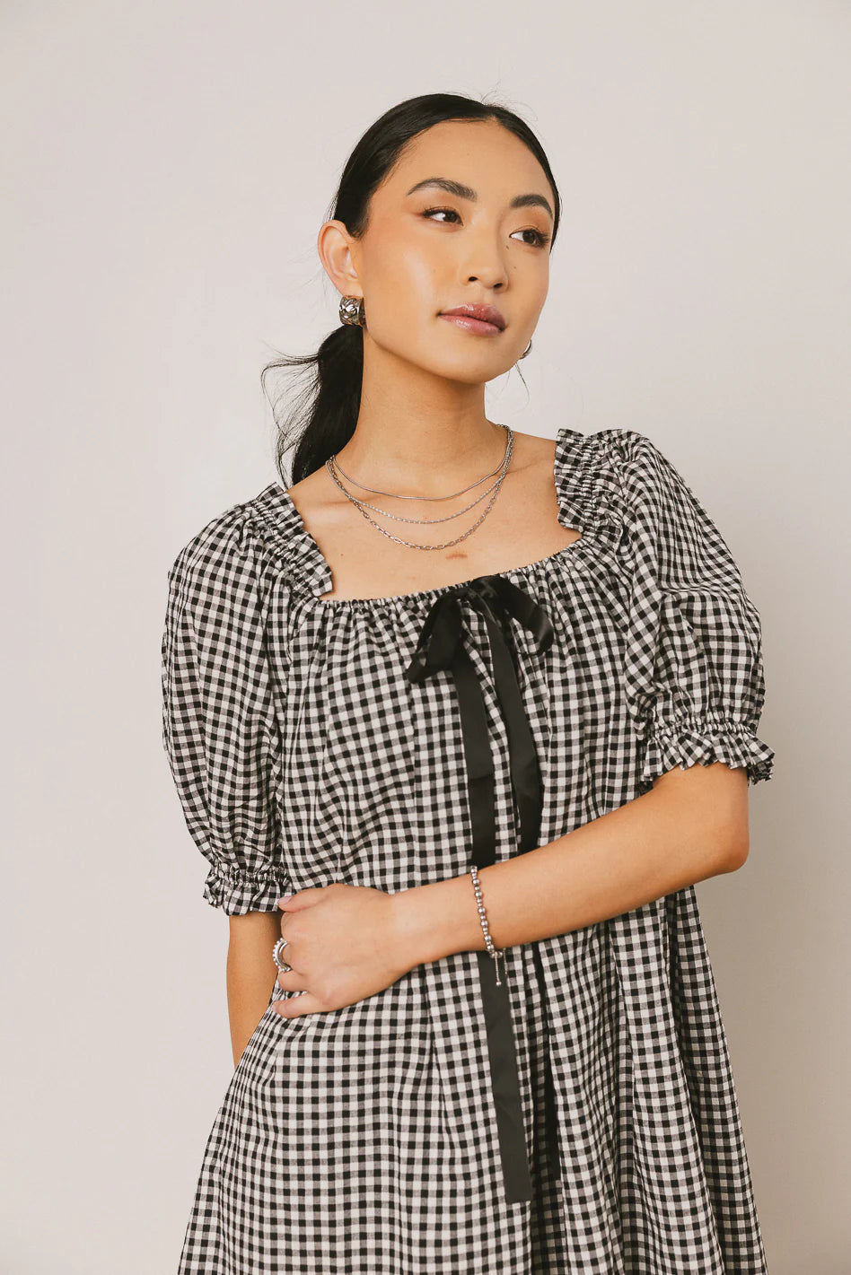 Black Gingham Mini Dress R58280