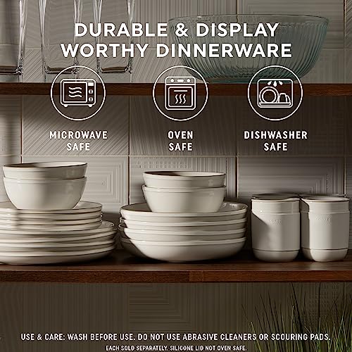 16-Pc Stoneware Dinnerware Set, Navy V719