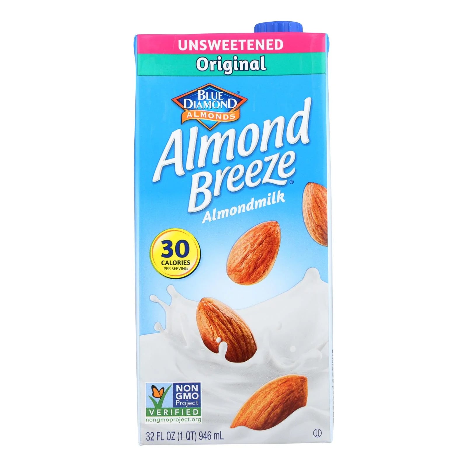 Unsweetened Original Almond Milk, Case of 12, 32 fl oz. G12613