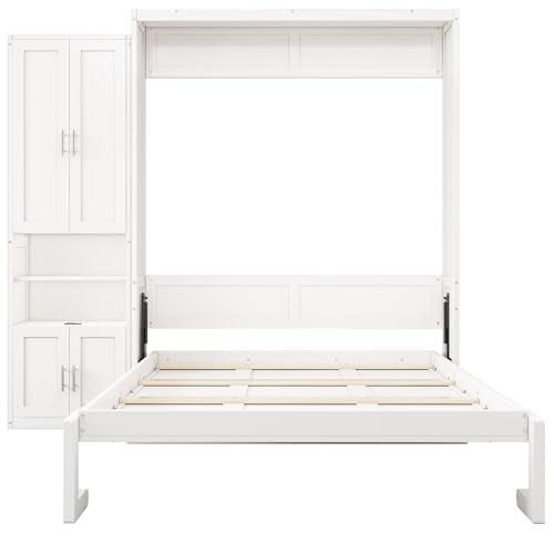 Queen Murphy Bed with Storage Cabinet H60078