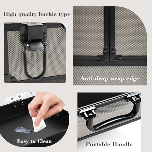 Large Black Portable Makeup Train Case D631786