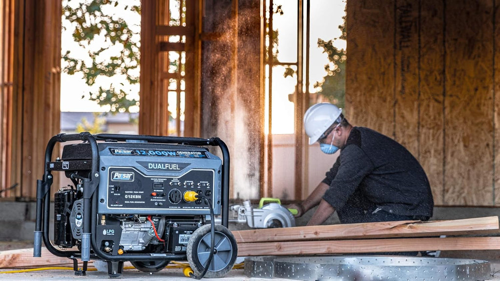 Heavy Duty Portable Dual Fuel Generator - 9500 Rated Watts & 12000 Peak Watts - Gas & LPG - Electric Start L2403